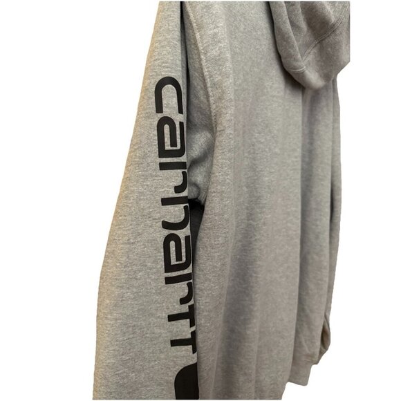 Carhartt Men's Midweight Signature Sleeve Logo Sweatshirt Hooded Loose Fit XL - Picture 3 of 7